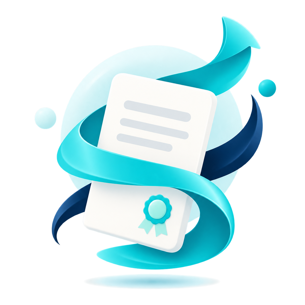 Document administratif simplifié par un ruban turquoise Rezileo